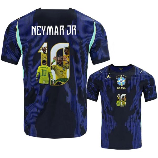 NEYMAR JR #10 Brazil 1:1 Quality Away Blue Fans Soccer Jersey 2026/27