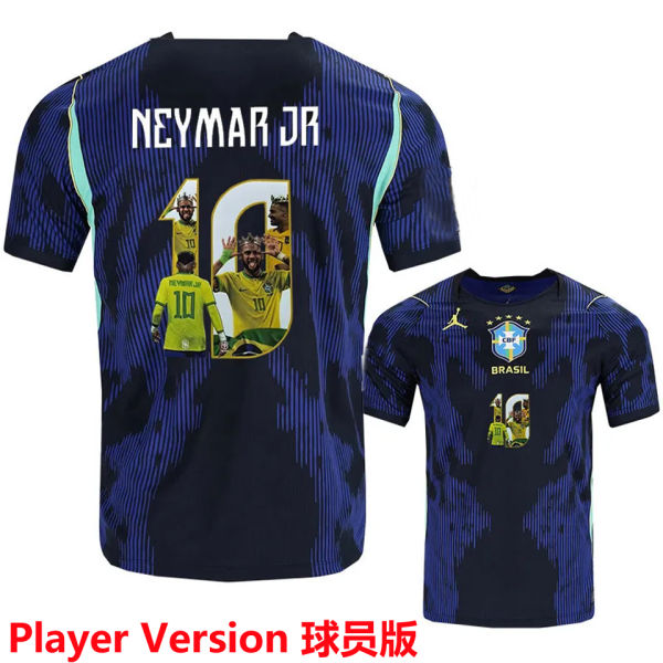 NEYMAR JR #10 Brazil Away Blue Player Version Soccer Jersey 2026/27