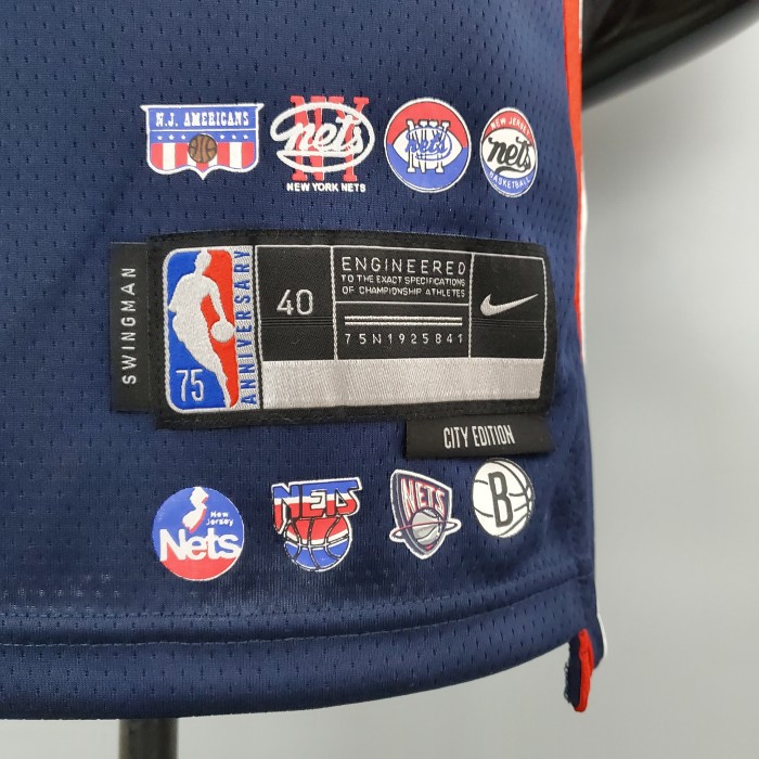 Kyrie Irving Brooklyn Nets 2022 75th Anniversary City Edition Swingman Jersey Royal Blue