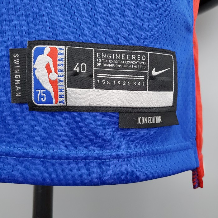 Allen Iverson Detroit Pistons 75th Anniversary Swingman Jersey Blue