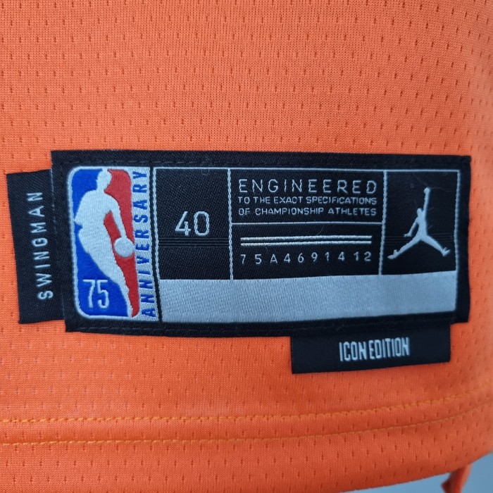 Devin Booker Phoenix Suns 75th Anniversary Swingman Jersey Orange