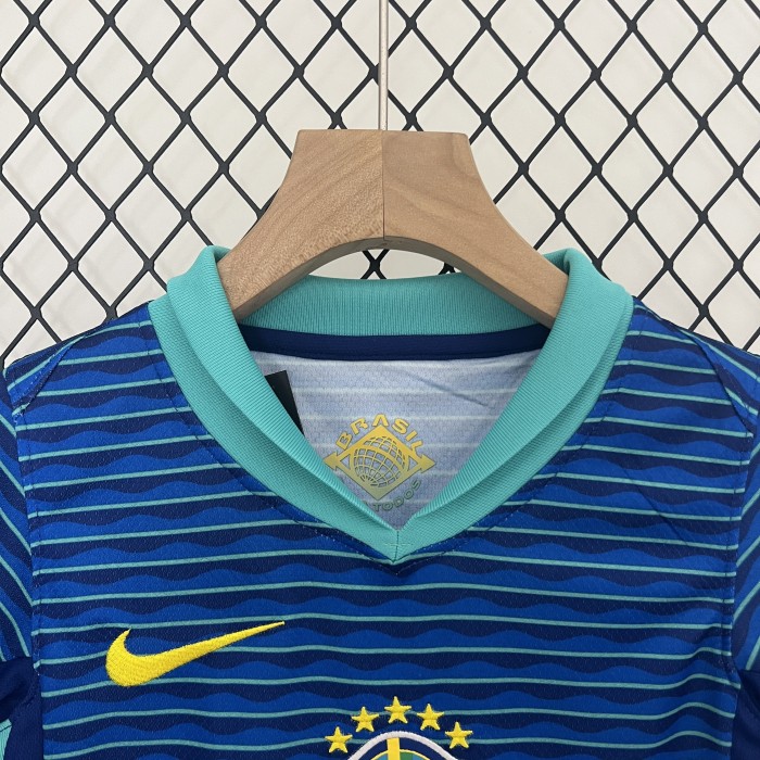 Brazil 2024 Copa America Away Kids Suit