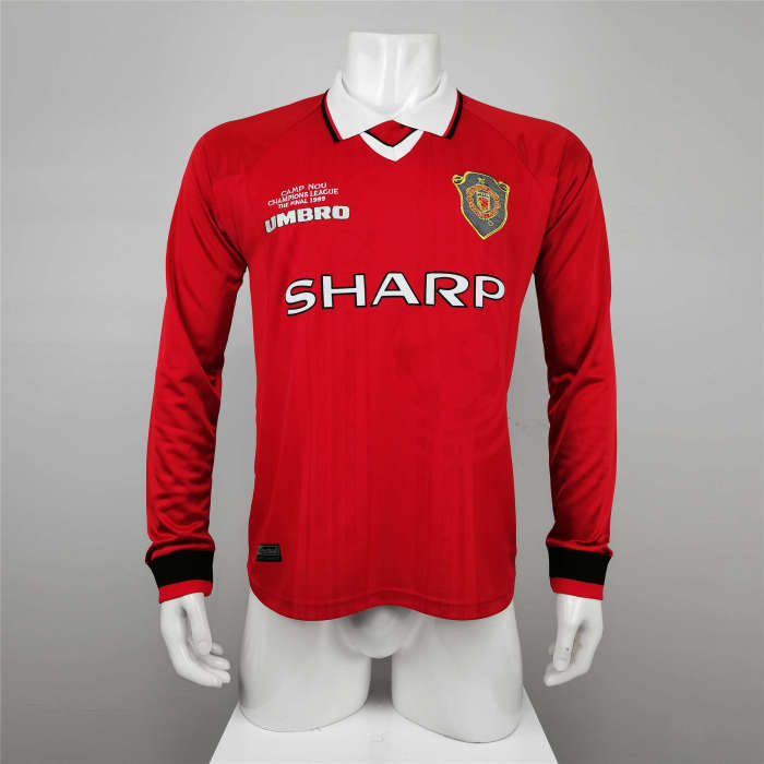 Manchester United Home Long Sleeve Retro Jersey 98/99