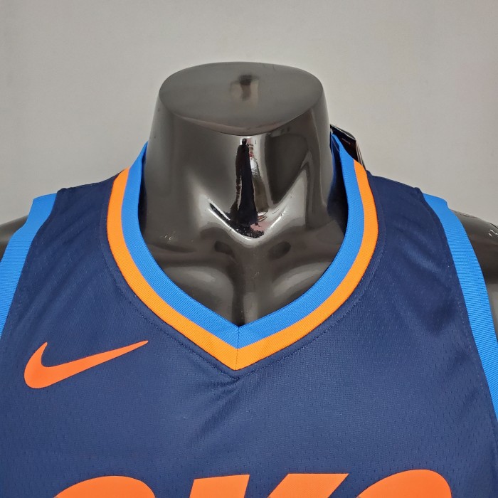 Carmelo Anthony Oklahoma City Thunder Swingman Jersey Blue Stripes
