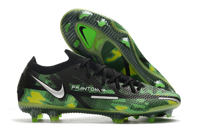 Nike Phantom GT2 Elite FG Shockwave Pack - Black/Metallic Platinum/Green Strike