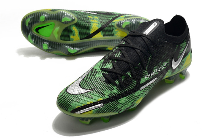 Nike Phantom GT2 Elite FG Shockwave Pack - Black/Metallic Platinum/Green Strike