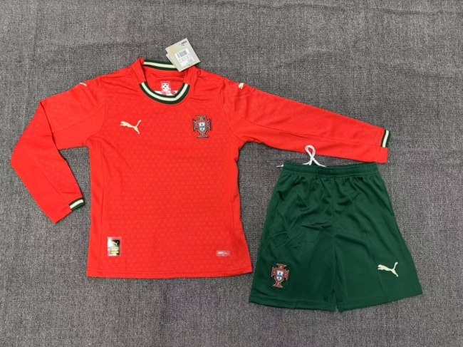 Portugal 2025 Home Long Sleeve Kids Suit