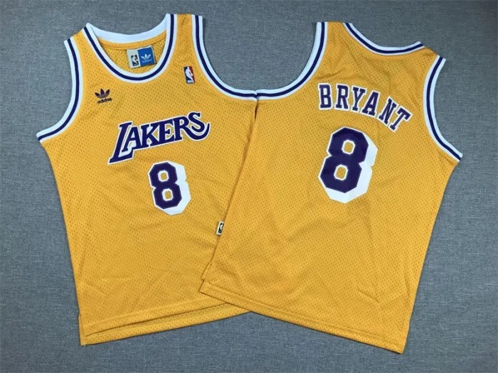 Los Angeles Lakers Jersey Yellow Classics clover NO.8 BRYANT