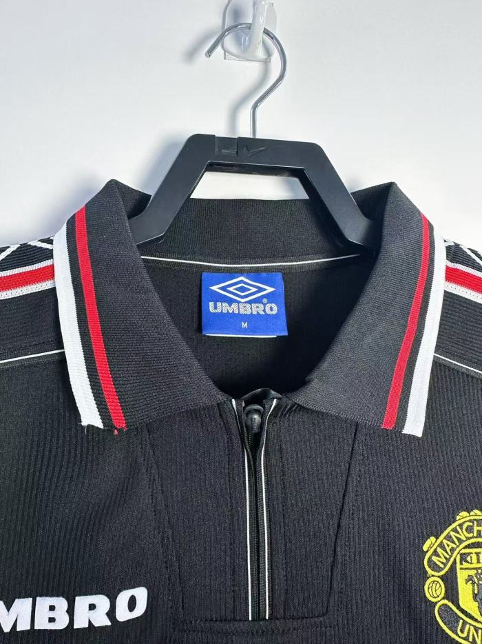 Manchester United Home Retro Long Sleeve Jersey 1998/99 Black Version