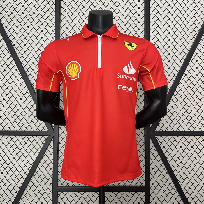 2024 Ferrari Racing Polo Shirt Red NO Number