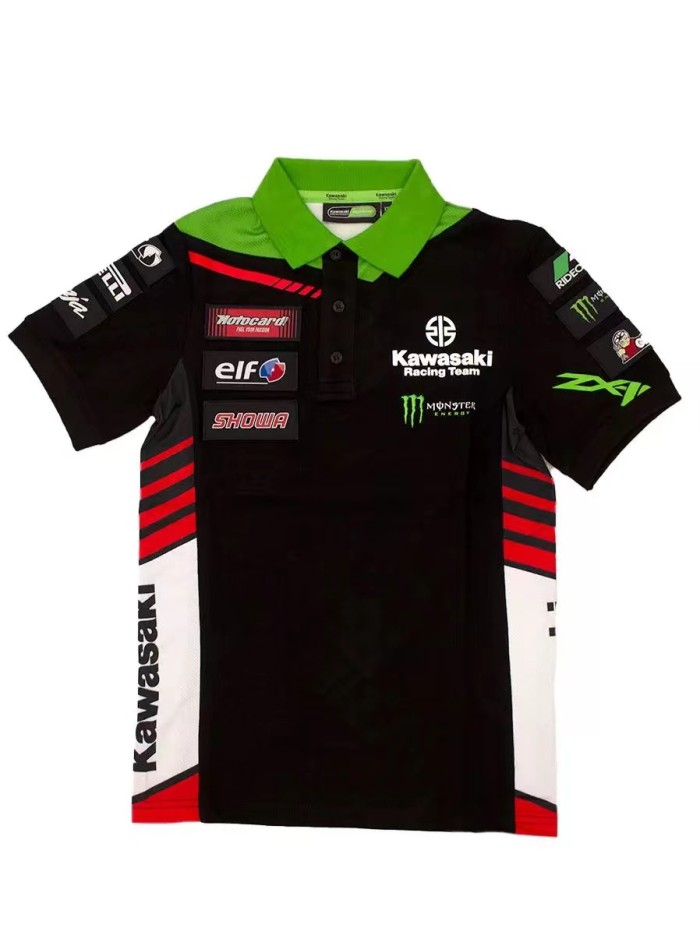 Copy Kawasaki Racing Team Polo Shirt Black NO Number