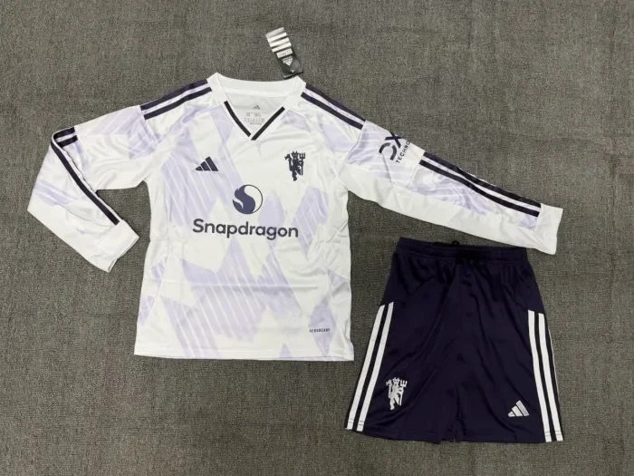 Manchester United Away Long Sleeve Kids Suit 25/26