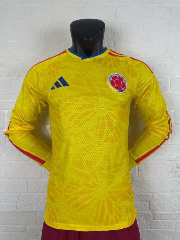 Colombia 2026 World Cup Home Player Long Sleeve Men Jersey