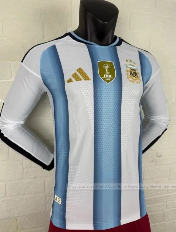 Argentina 2026 World Cup Home Player Long Sleeve Men Jersey
