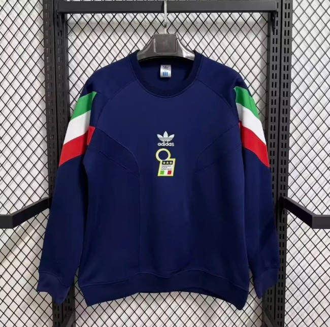 2025 Italian navy long sleeve padded sweater S-4XL