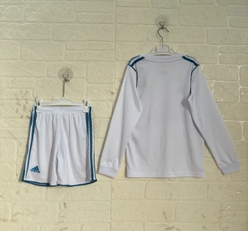 Real Madrid Home Retro Long Sleeve Kids Suit 2017/18
