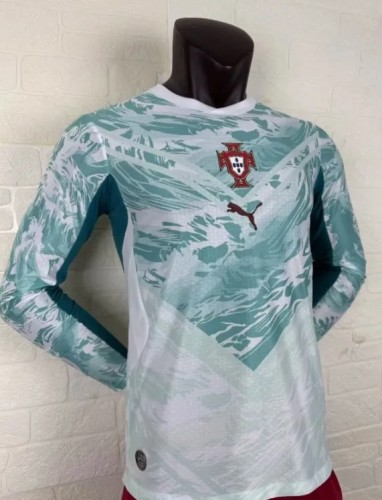 Portugal 2026 World Cup Away Player Version Long Sleeve Men Jersey