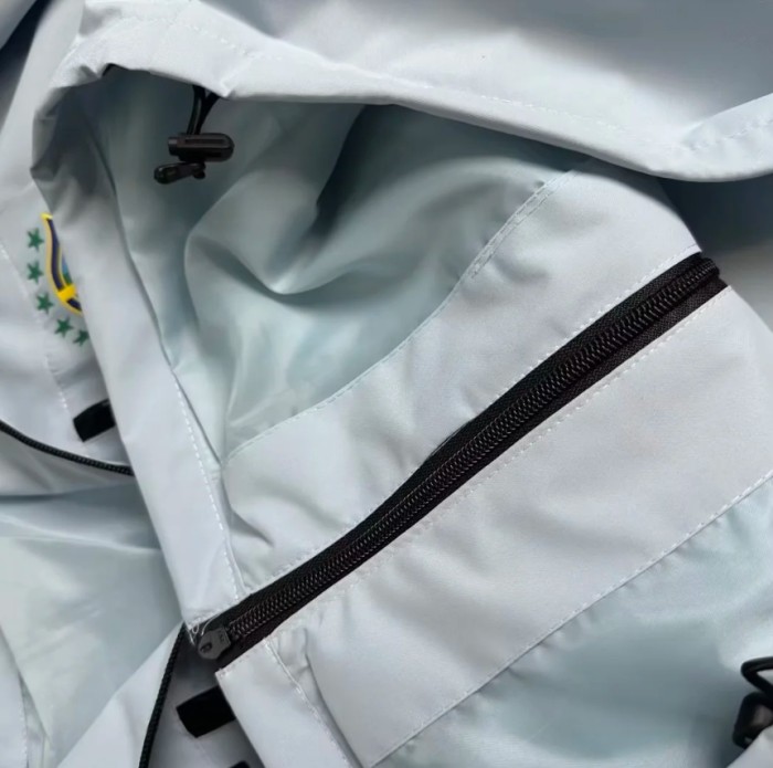 Brazilian National Football Team Hooded Rain Jacket - Windproof & Waterproof