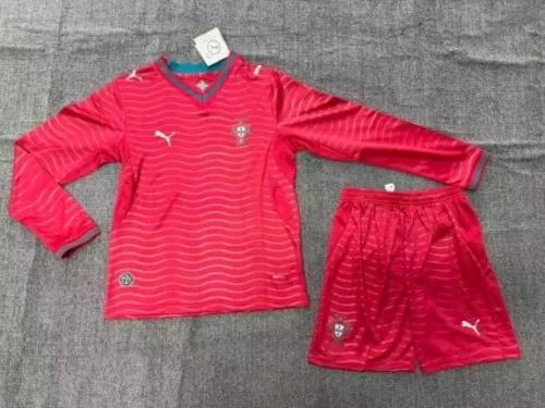 Portugal 2026 World Cup Home Long Sleeve Kids Suit