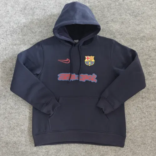 Barcelona X TRAVIS SCOTT Fleece Lined Hoodie Sweatshirt Training Jersey 25/26 (Multiple colors)
