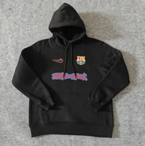Barcelona X TRAVIS SCOTT Fleece Lined Hoodie Sweatshirt Training Jersey 25/26 (Multiple colors)