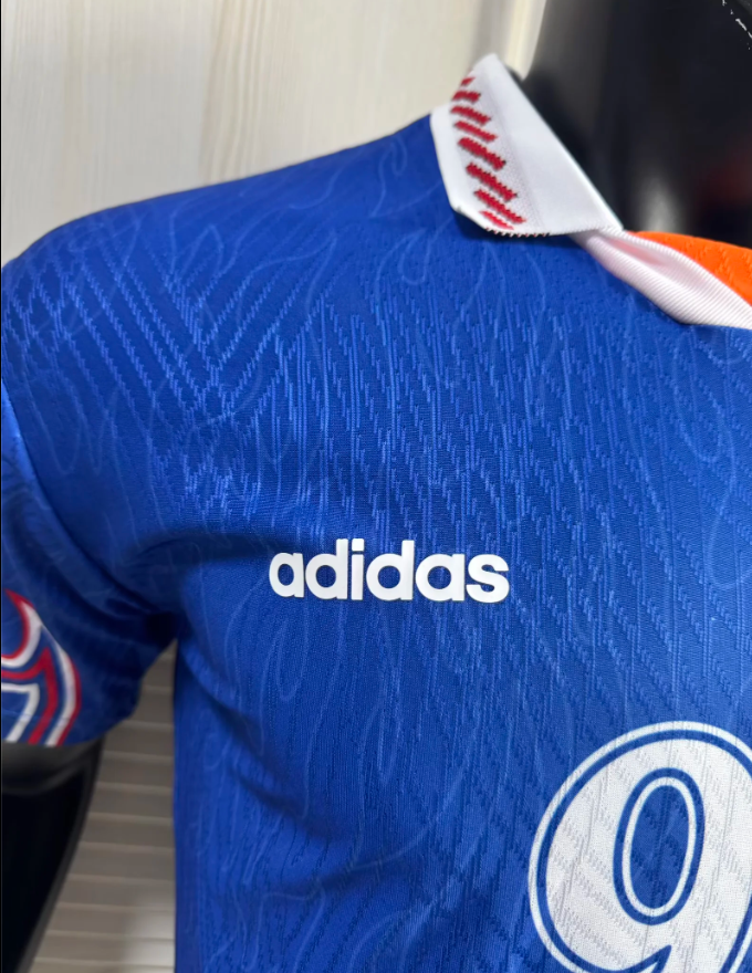 BAPE x adidas 93 Anniversary Blue Soccer Jersey - Limited Edition Streetwear Football Shirt