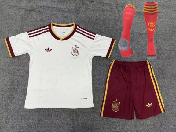 Spain 2026 World Cup Away Kids Suit & Socks