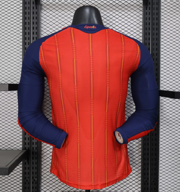 Spain 2026 FIFA World Cup Home Player Version Long Sleeve Jersey