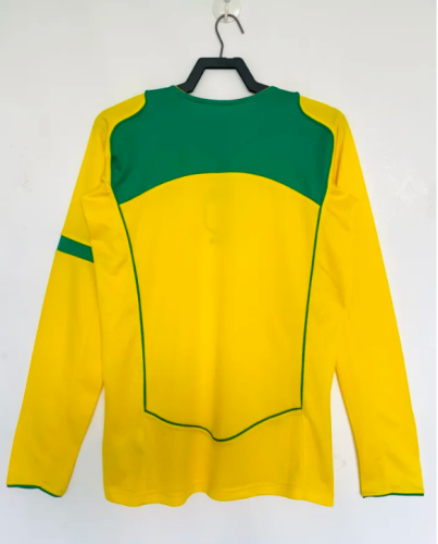 Brazil Home Retro Long Sleeve Jersey 2004