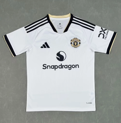 Manchester United Special Edition White Football Shirt, Black & Gold Trim