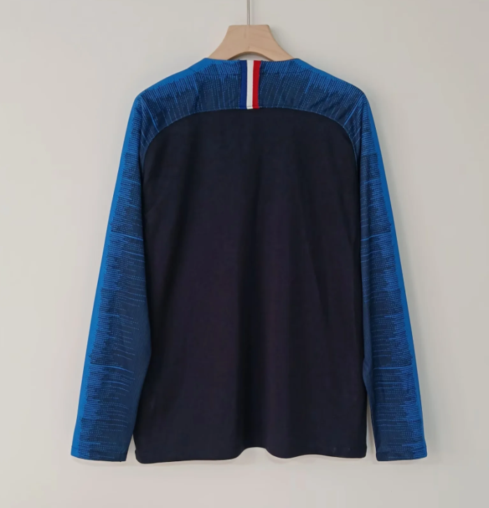 2018 World Cup France National Team Home Long Sleeve Jersey