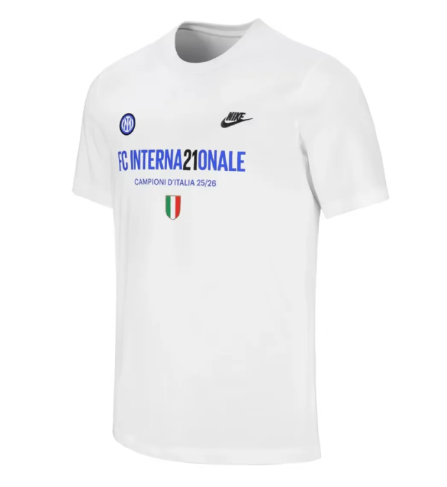 Inter Milan 2025/26 Serie A 21st Champions T-Shirt - Men's/Women's Cotton Fan Tee