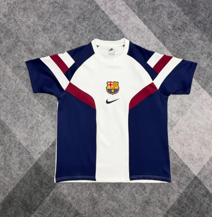 FC Barcelona Retro Style Training T-Shirt - Men's/Women's Casual Football Fan Tee