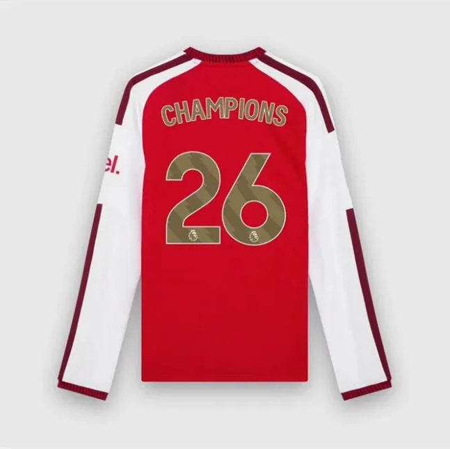 Arsenal Home Champions Man Player Long Sleeve Jersey 26/27