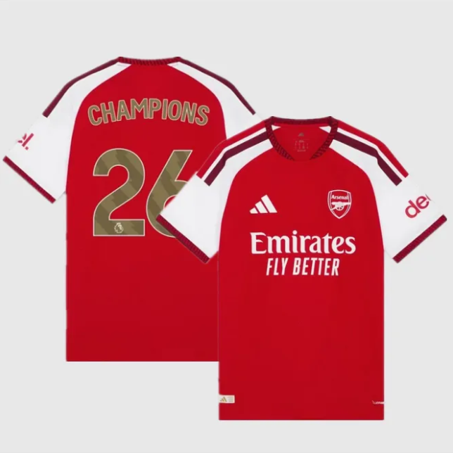Arsenal Home Champions Man Player Jersey 26/27
